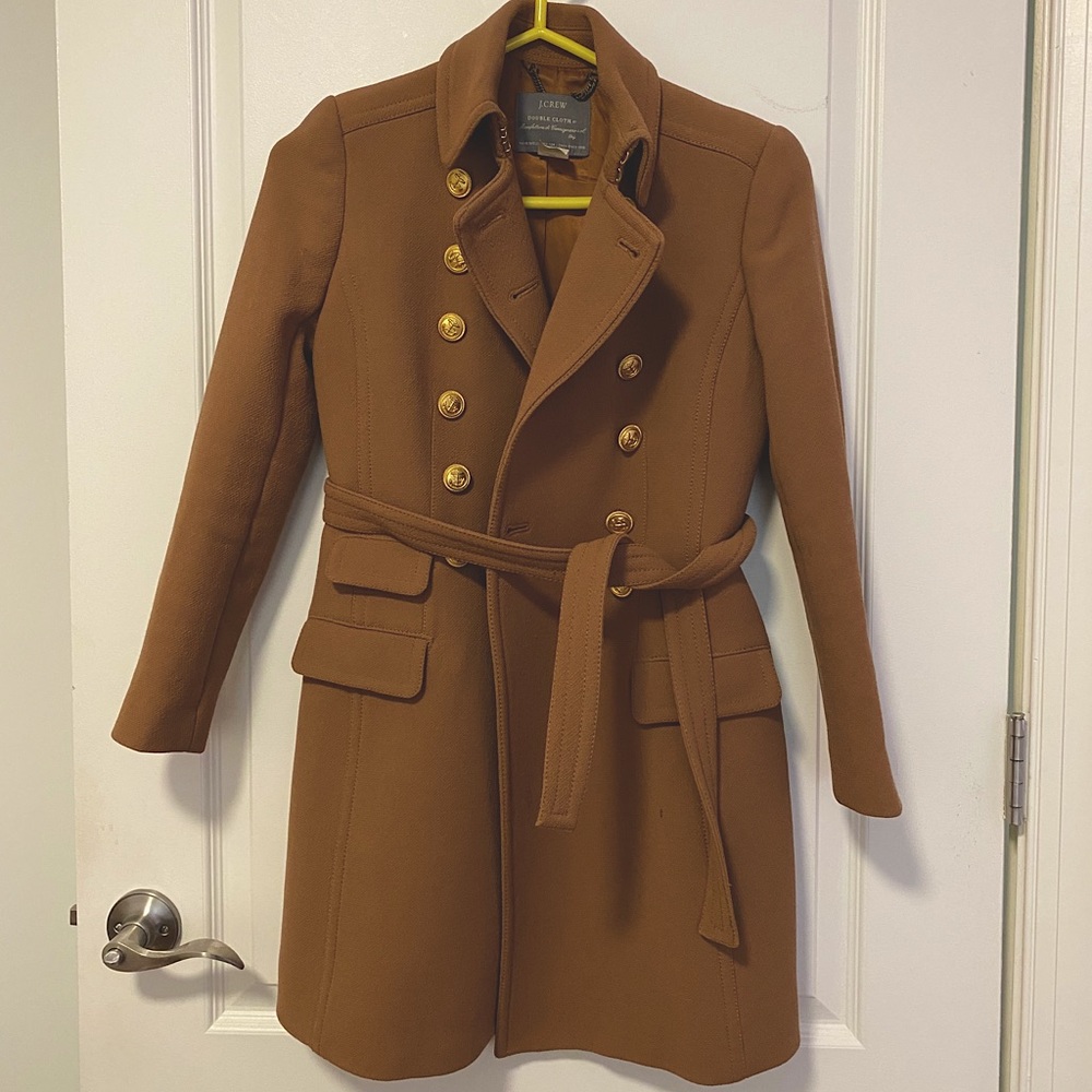 JCrew Petite 00 double-cloth townhouse trench